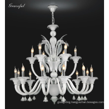 Elegance White Glass Chandelier Pendant Light (81086-12+6)